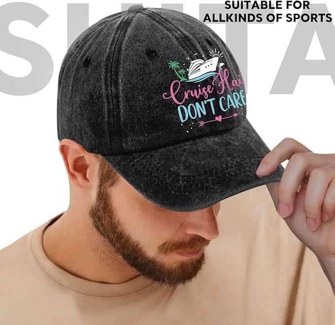 Cruise Adjustable Washed Cotton Baseball Cap, Funny Boat Retro Trucker Hat Gift for Men Women Dad Husband Crewman