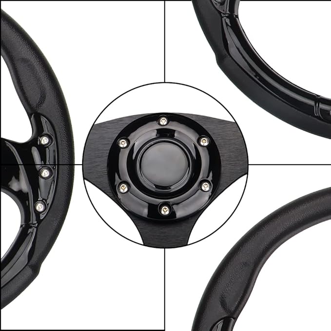 Golf Cart Steering Wheel Universal Design for Most Golf Cart Club Car DS and Precedent 12.5 inch Black EZGO Yamaha Steering Wheel