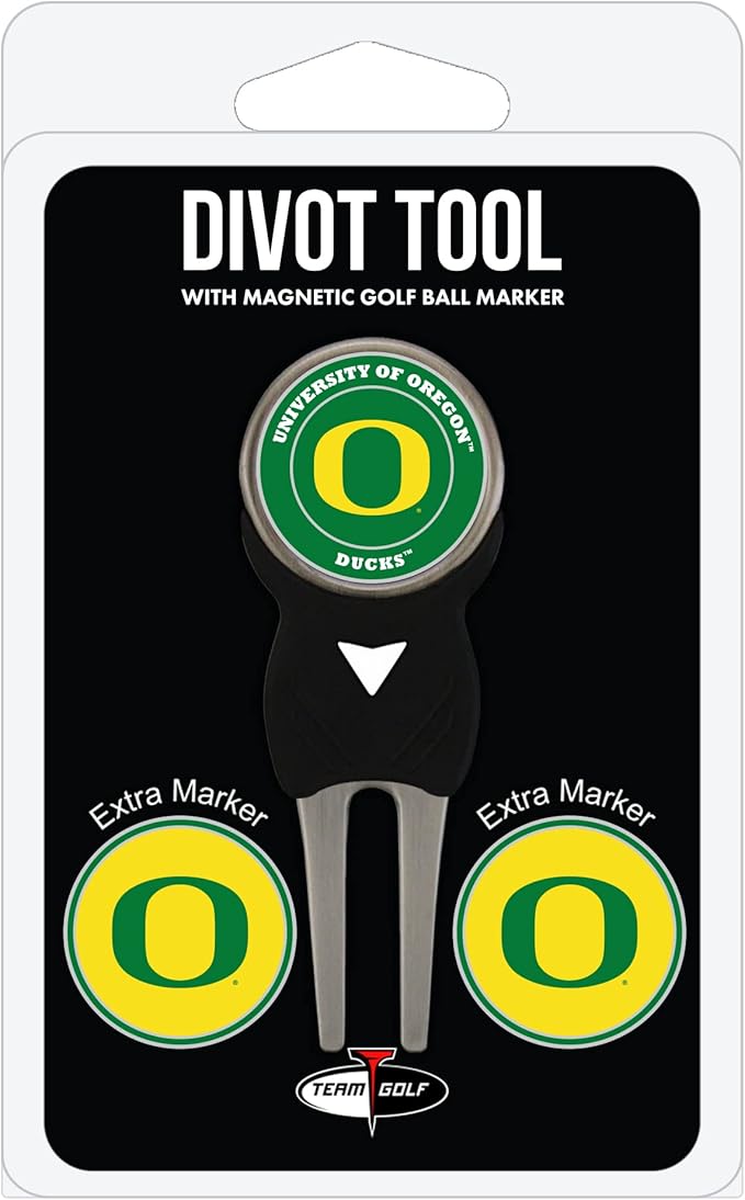 Team Golf NCAA Unisex-Adult Team Golf NCAA Divot Tool with 3 Golf Ball Markers Pack, Markers are Removable Magnetic Double-Sided Enamel