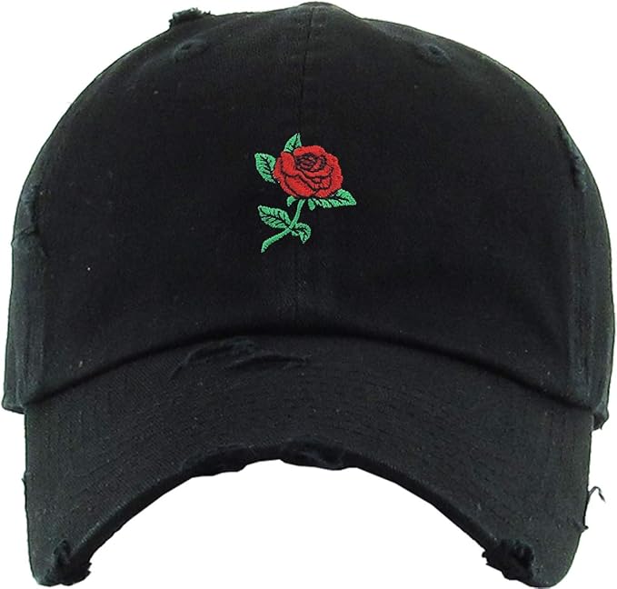 Rose Flowers Love Good Vibes Men Women Dad Hat Baseball Cap Adjustable Unisex