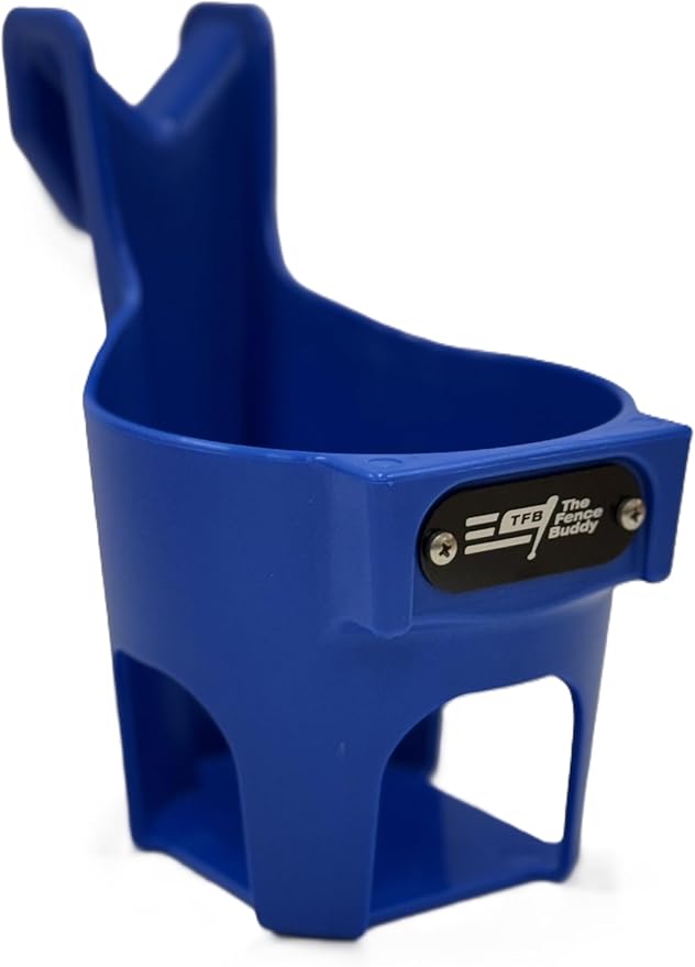 Fence Cup Holder | Drink Holder for Chain Link Fence | Fits Stanley, Yeti & Gatorade | Baseball Dugout, Softball, Pickleball & Tennis | Made in USA | The Fence Buddy (Royal Blue)