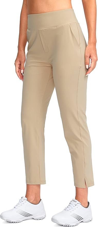 YYV Women's Golf Pants Stretch Work Ankle Pants High Waist Dress Pants with Pockets for Yoga Business Travel Casual
