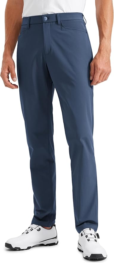 CRZ YOGA All Day Comfy 5-Pocket Golf Pants for Men - 28"/30"/32"/34" Quick Dry Lightweight Casual Work Stretch Trousers