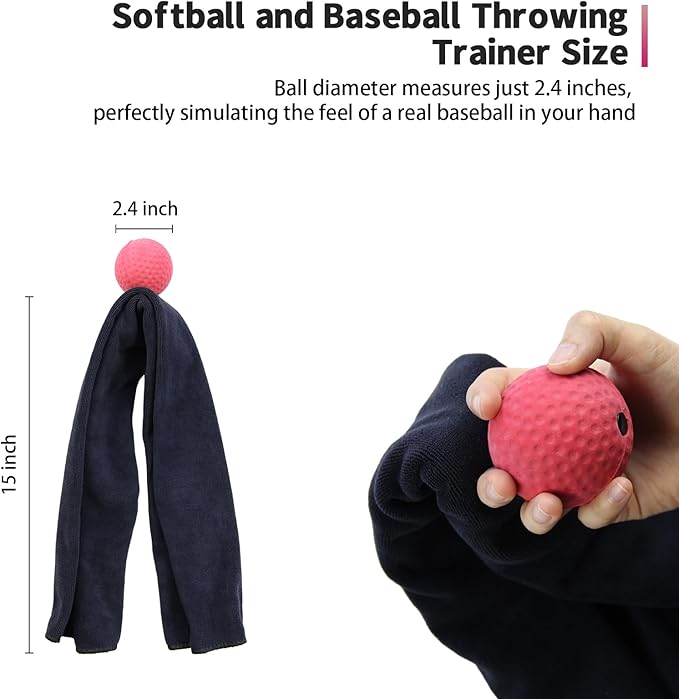 Baseball Pitching Trainer, Softball Pitching Tools, Training Towel for Fastball, Changeup, Curveball Precision and Power Capable of Consistent Form and Performance Improvement