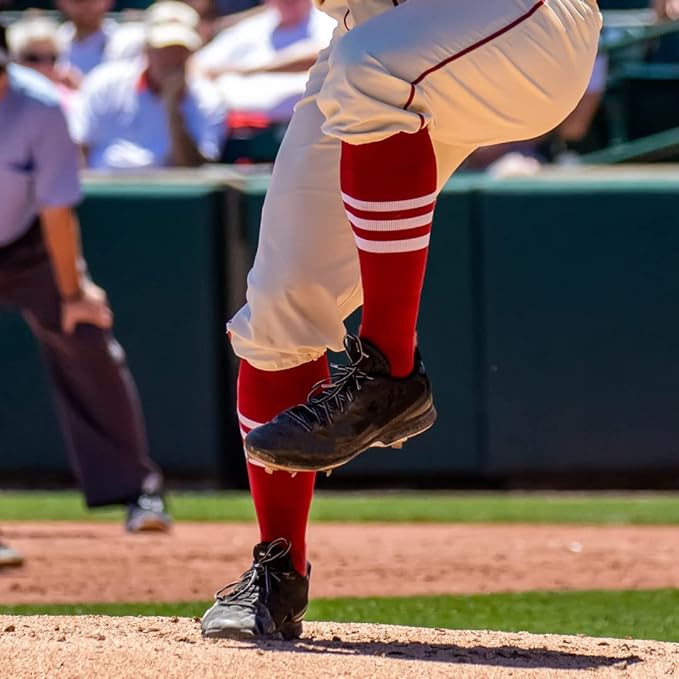 MadSportsStuff Softball Socks Baseball Socks | White & Team Colors | USA Made | Sizes for Girls, Youth Boys, Men & Women