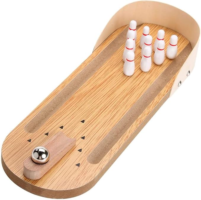 Table Top Mini Bowling Game Set-Tabletop Wooden Board Mini Arcade Desktop Tiny by +SYZ%C2%AE+FUN+FOR+ALL