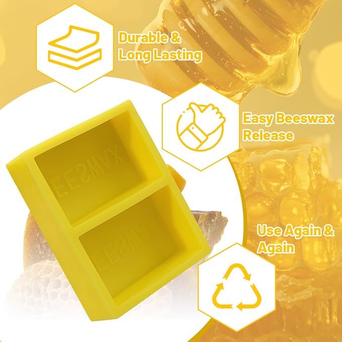 Silicone Beeswax Mold with Makes 2 x 1 lb Blocks, Reusable Silicone Molds with - Image 2