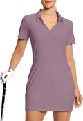 Hiverlay Golf Dresses for Women with Shorts and Pockets, V-Neck Short Sleeve Tennis Dress, Workout Athletic Dresses