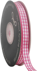 Pink and White Gingham Ribbon Hot Pink Gingham Ribbon 25 Yards Each Roll 100% by Micomon