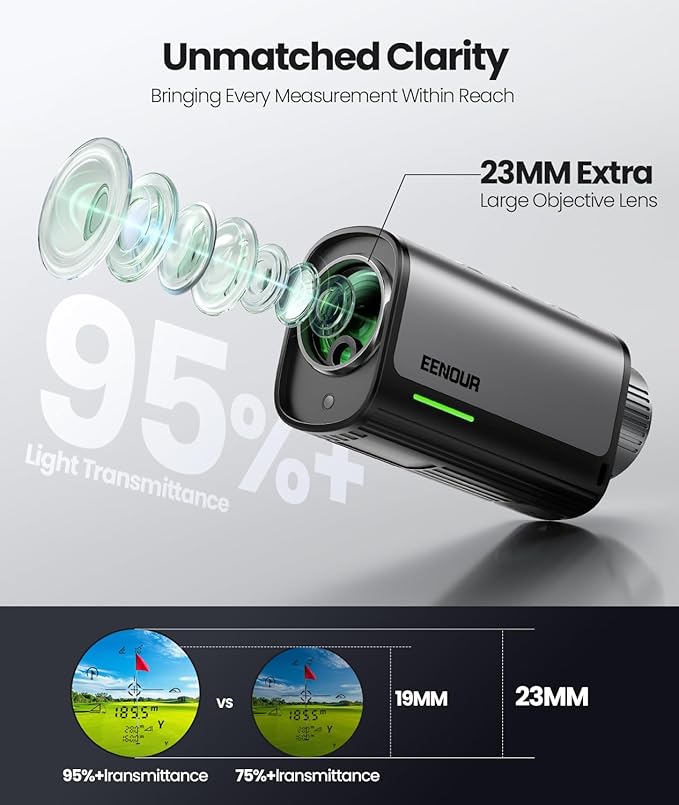 EENOUR Golf Range Finder with Slope, 1200 Yards Golf Rangefinder, Laser Rangefinders with Magnet and Pin Lock Vibration, 7X Magnification, Rechargeable Compact Portable Range Finder Golfing