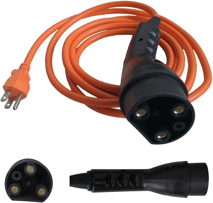 JOEEGO Charging Power Cord Assembly Compatible with Evolution EV Golf Carts, UL Listed, Replaces OEM# 2.04.0620 (Orange 10ft)