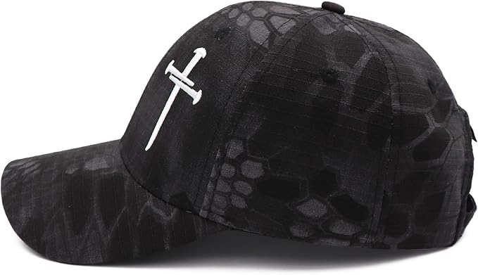 Jesus 3 Nail Cross Adjustable Baseball Cap with American Flag Hats for Men and Women Christian Gifts