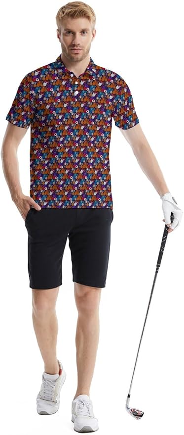 Mens Golf Shirts Golf Polo Shirts for Men Short Sleeve Polo Shirts Golf Gifts