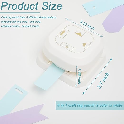 Craft Tag Punch Tag Paper Punches 4 in 1 Hole Puncher - Image 2