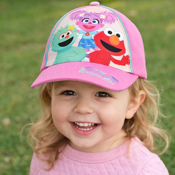 Sesame Street Baseball Cap, Toddler Hats for Boys & Girls Ages 2T-4T, Adjustable Kids Baseball Caps