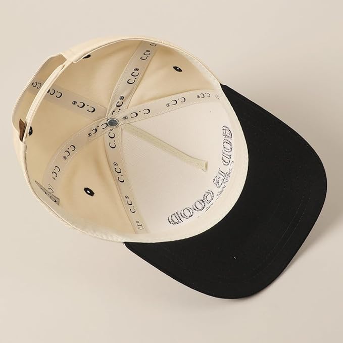 MIRMARU Two-Tone Vintage Canvas Trucker Hats for Men & Women, Adjustable Size Baseball Caps with Trendy Embroidered Design