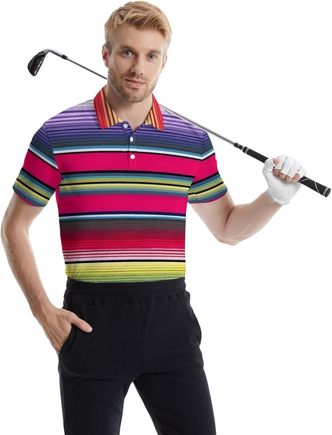 Mens Golf Shirts Golf Polo Shirts for Men Short Sleeve Polo Shirts Golf Gifts