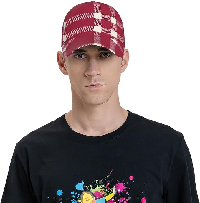 Vintage Cute Plaid Baseball Cap for Men Women,Adjustable Dad Hat Baseball Hat Summer Snapback Cap Outdoor