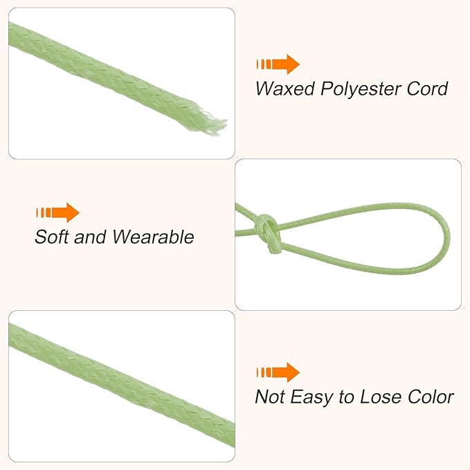 MECCANIXITY Waxed Cord 1.2mm Waxed Polyester Cord 175 Yard Wax String - Image 3
