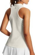 BALEAF Women's Golf Shirts Tank Tops Sleeveless Tennis Polo Racerback with Zipper Collar Athletic Tanks Quick Dry