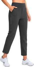 YYV Women's Golf Pants Stretch Work Ankle Pants High Waist Dress Pants with Pockets for Yoga Business Travel Casual