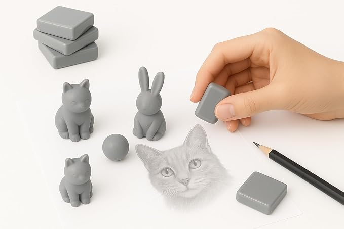 Kneaded Erasers, 24 Pack – Grey, Moldable & Kneadable Art Erasers - Image 6