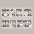 3pcs Vintage Lace Tape Cutout Art Lace Black White Stickers Roll Sticker PET by SEEKRARE