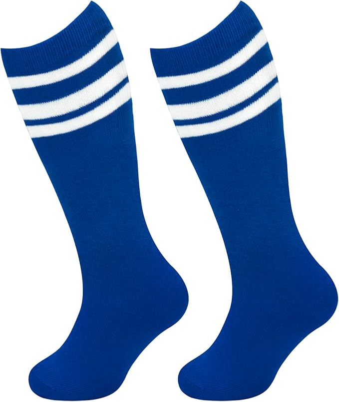 Sarfel Kids Soccer Socks Toddler Soccer Socks Girls Boys Soccer Socks Kids Tube Socks with Stripes Toddler Knee High Socks