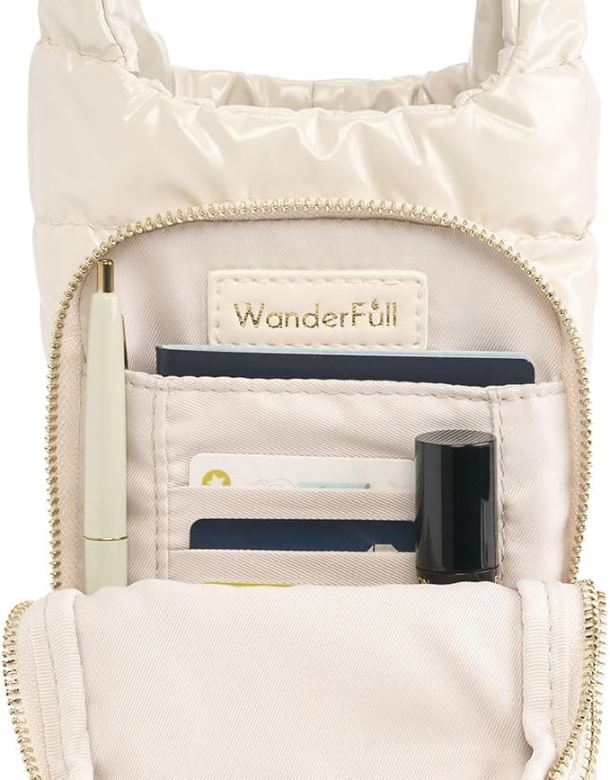 WanderFull® Original HydroBag® Collection, Water Bottle Holder, Gift for Women, Mom, Girlfriend, w/Strap & Phone Pocket, Hands-Free Crossbody Water Bottle Bag