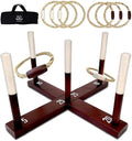 SWOOC Games - Rustic Ring Toss Game - Easy Setup & Extra Games Included - Ring by SwoocGames
