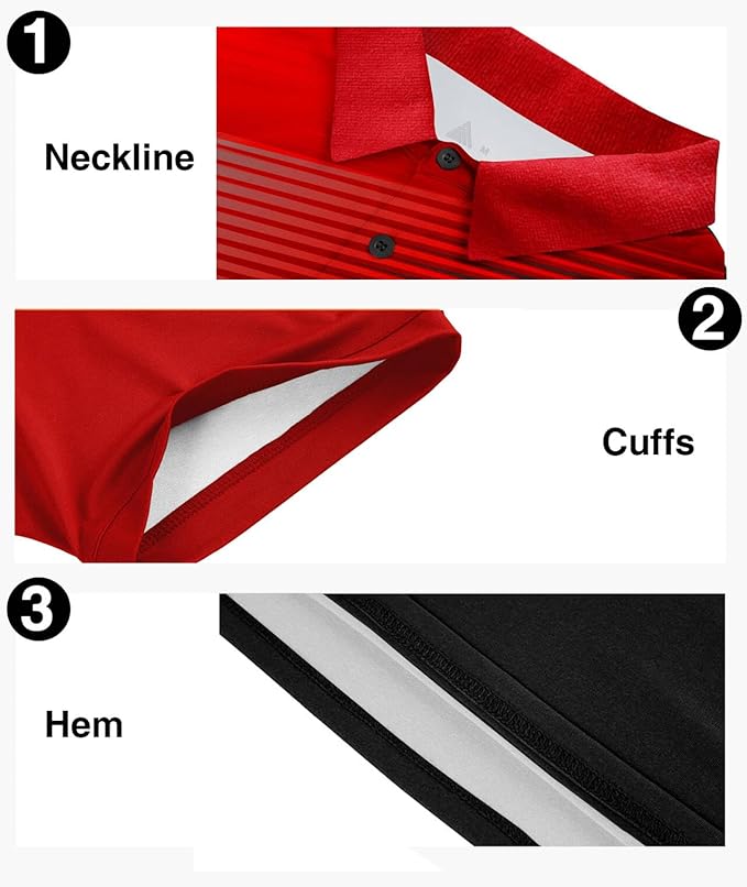 ZITY Mens Golf Shirt Short Sleeve Sport Moisture Wicking Performance Print Golf Polo Shirts for Men Collared Casual T-Shirt