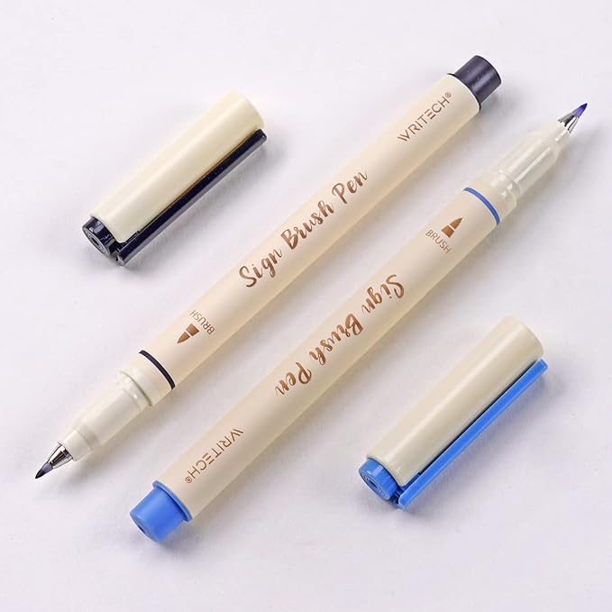 WRITECH Arts Sign Brush Pen Brush Tip Marker Felt Tip Water Based Ink Color - Image 4
