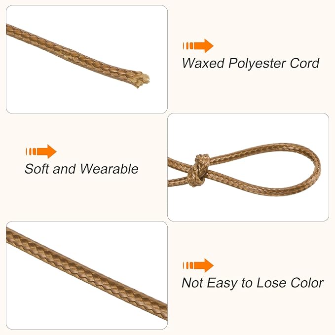 MECCANIXITY Waxed Cord 0.5mm Waxed Polyester Cord 175 Yard Wax String - Image 3