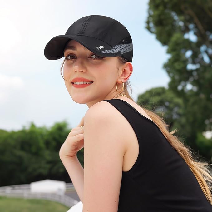 Running Hat Mesh Baseball Cap Unstructured Sports Cap Outdoors Sun Hat for Men Women