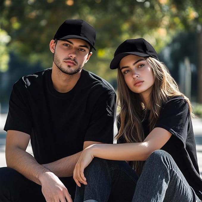 ZH 12 PC 5 Panel Baseball caps, Bulk Baseball caps, Customizable DIY Design, Wholesale Caps, One-Size-Fits-All