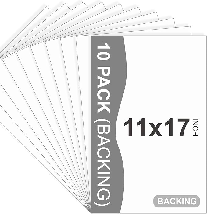 Somime 10 Pack Backing Boards, 11x17 Uncut White Mats Matboards, Acid-Free by SOMIME