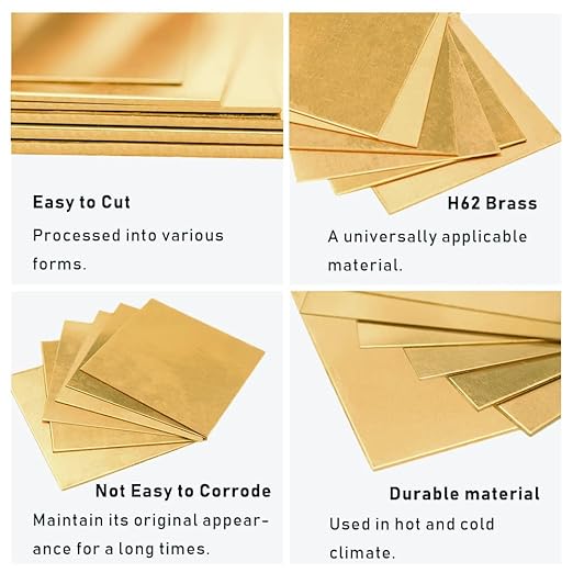 14 Gauge Brass Sheet，H62 Brass Plates Metal 0.059" Thickness x 5.9" Width x - Image 3