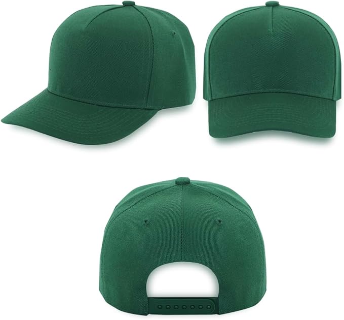 ZH 12 PC 5 Panel Baseball caps, Bulk Baseball caps, Customizable DIY Design, Wholesale Caps, One-Size-Fits-All