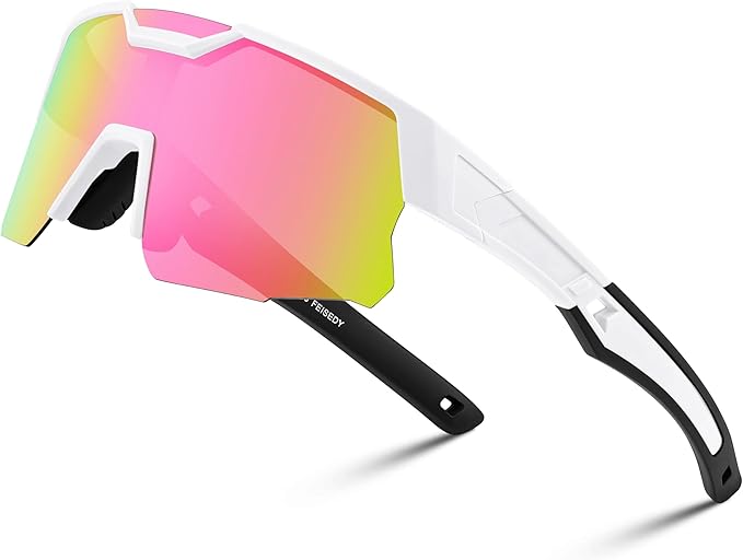 FEISEDY Kids Sunglasses Youth Baseball Sun Glasses, UV400 Sports Teens Cycling Shades for Boys Girls Age 8-16 B0048