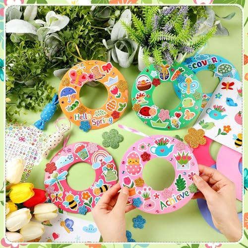 Hollowfly 48 Sets Spring Wreath Craft Kits, 8 Designs