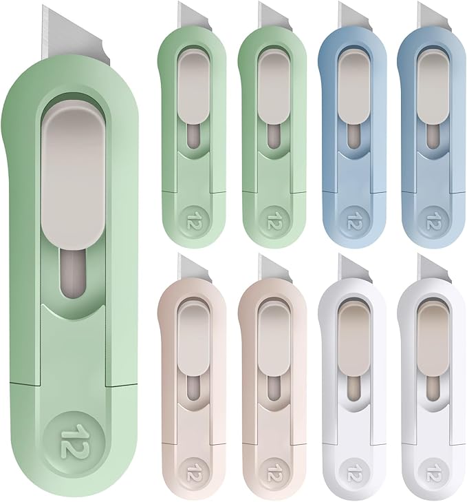 DIYSELF 8 Pack Box Cutter, Box Cutter Retractable Letter Opener, Cute Utility by DIYSELF
