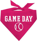 Game Day Dog Bandana | 100% Cotton Adjustable Triangle | Made in USA | Baseball| Sports | Biggest Fan | Game Day | Hot Pink, X-Small (1054)
