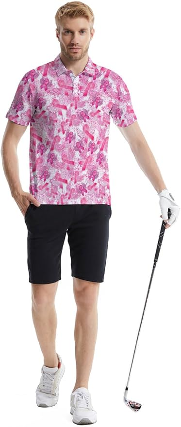 Mens Golf Shirts Golf Polo Shirts for Men Short Sleeve Polo Shirts Golf Gifts