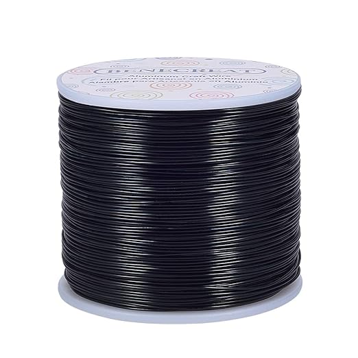 BENECREAT 20 Gauge 770FT Black Anodized Aluminum Jewelry Craft Wire by BENECREAT