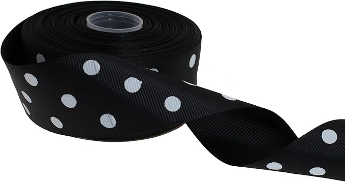 Polka Dot Grosgrain Ribbon 25 Yard Each Roll 100% Polyester - Image 2