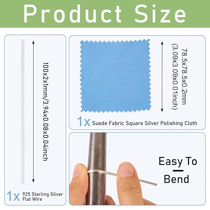 Fashewelry 0.3 ft 925 Sterling Silver Flat Bezel Strip Wire 2mm Soft Metal - Image 3