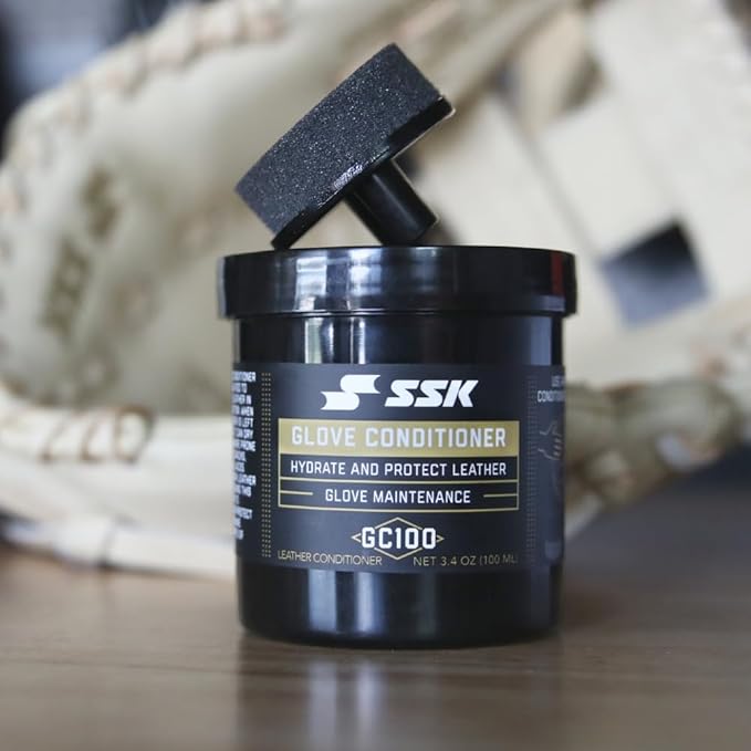 SSK Glove Conditioner with Applicator-Baseball & Softball Glove Maintenance-Hydrates & Protects Leather GC100