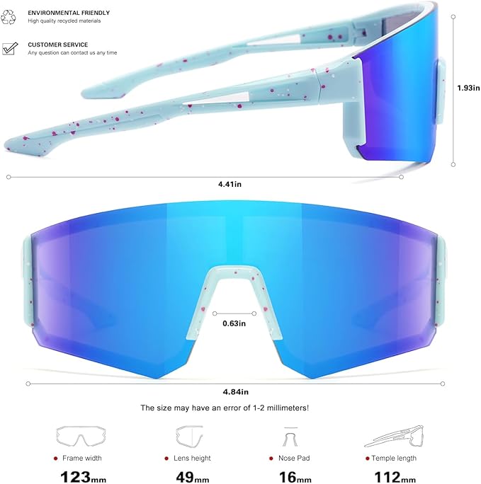 SEKKAF Youth Baseball Sunglasses for Boys Girls Age 6-12 Softball Cycling Sports Sunglasses for Kids Lightweight Frame