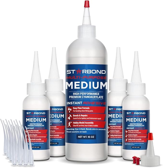 Premium Grade Cyanoacrylate Medium Super Glue by Starbond - 16 oz. Complete by STARBOND