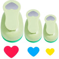 UCEC Heart Cutter 3 Pcs 1+5/8+3/8 Inch Hole Punch Heart Shapes Craft Punch by UCEC